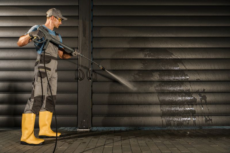 Garage exterior powerwashing